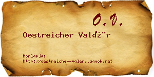Oestreicher Valér névjegykártya